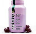 Relate Sleep Daily Gummies - Mushroom-Infused Sleep Support with Low-Dose Melatonin, Magnezyum, L-Theanine, Lion's Mane, Reishi, Cordyceps ve Türkiye Tail Mushrooms - Vegan, ABD'de Yapılan - 60