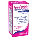 SağlıkAid FemProbio – Prebiyotik Fiber ile Zamanlı Probiyotik | 50 Milyar CFU | 30 Vejetaryen Capsules | Asit & Bile Dayanıklı, Lactose, Gluten & GMO-Free Probiyotik