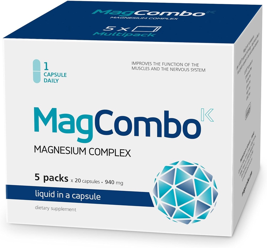 MagCombo - Tempd Magnezyum Pure, Special Oil Formula for maximum Abhidrasyon, Vitaminler ile zenginleştirilmiş .2, .6, .12 ve CHE, sadece 1 Capsule Daily.