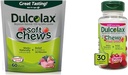 Dulcolax Soft Chews Saline Laxative Mixed Berry (60ct) Απαλή δυσκοιλιότητα Ανακούφιση & Chewy Fruit Bites, Saline Laxative, Cherry Berry (30ct) Crumb-Free Constipation Relief
