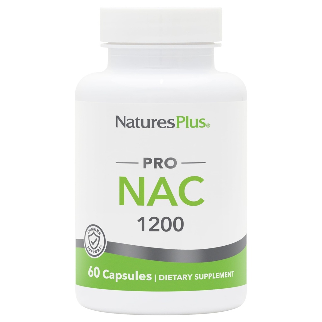 NaturesPlus PRO NAC 1200 mg - 60 Capsules - Crucial for Replenishing Glutathione - Non-GMO, Vegan & Gluten Free - 30 Servings