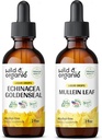 Wild & Organic Echinacea Goldenseal Tincture 2 fl oz & Mullein Tincture 2 fl oz
