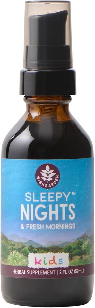 WishGarden Herbs Çocuklar için Uyku Geceleri - Melatonin olmadan Herbal Uyku Yardımı Tincture, Organic Sleep Supplement with Passionflower & Scullcap, Supports Safe and Restful Deep Sleep, 2oz