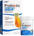 LAC Probiyotik Kompleksi 50 Milyar CFUs | Digestive Supplement | Aktif probiyotikler bağırsak bakteri dengesini geri yüklemeye yardımcı olur, IBS Support (30 Vegetarian Capsules)