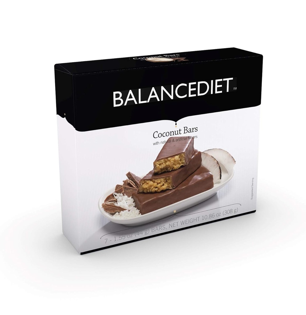 BalanceDietTM | Protein Bar | 15g of protein | Low Carb | 7 Bar Box (Coconut Crunch)