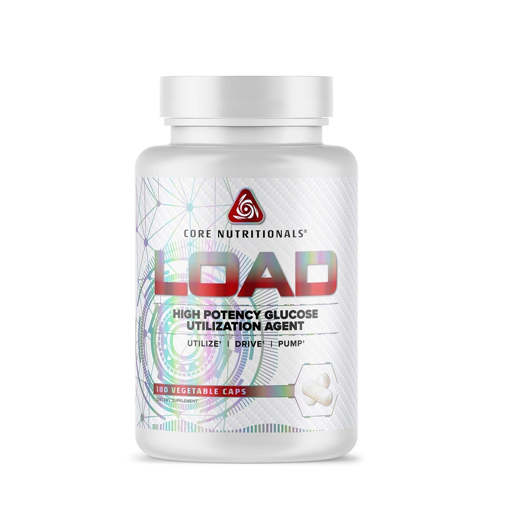 Core Nutritionals Load Platinum High Potency Glucose Utilization Agent with Berberine+Green Kahve Ekstraksiyonu Karbohidrat Apsiyon ve Glucose Disposal, (180 Caps)
