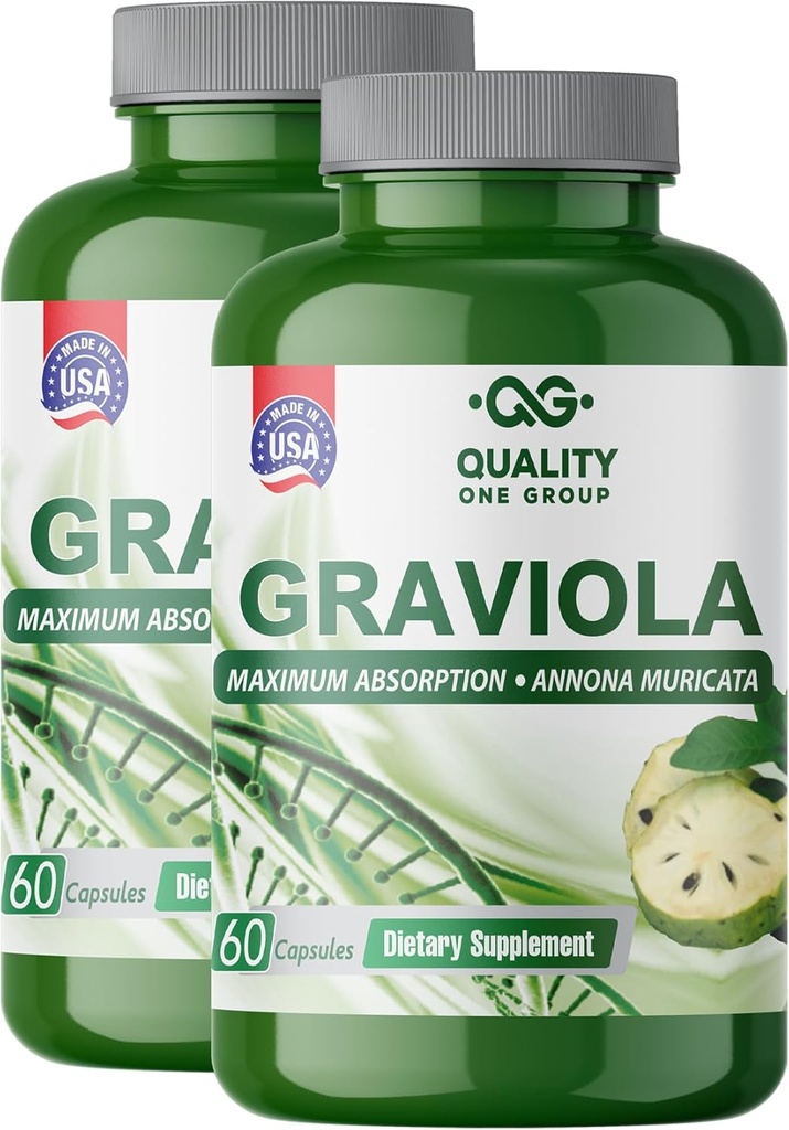 GRAVIOLA MAX - Graviola Extract Supplement - Soursop (Annona muricata) - Immune System ATM & Antioksis in each Capsule of Pure Graviola (2 Birimler)