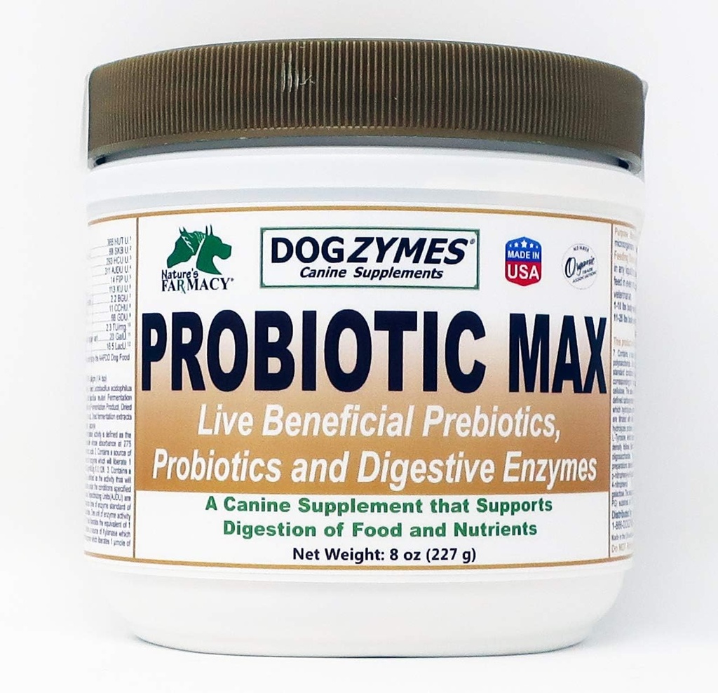 Dogzymes Probiyotik Max - 10 Milyar CFU'nun Probiyotikleri, Prebiyotikler, Digestive Enzymes - (8 Ounce)