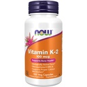 NOW Συμπληρώματα τροφίμων, Βιταμίνη K-2 100 mcg, Μενακινόνη-4 (MK-4), Υποστηρίζει την υγεία των οστών *, 100 κάψουλες Veg