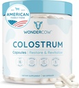 WONDERCOW Colostrum Capsules Supplement for Gut Health, Immune Support, Muscle Recovery & Wellness | Natural IgG Pure Whole Bovine Colostrum Superfood, Unflavored, 30 Servisler