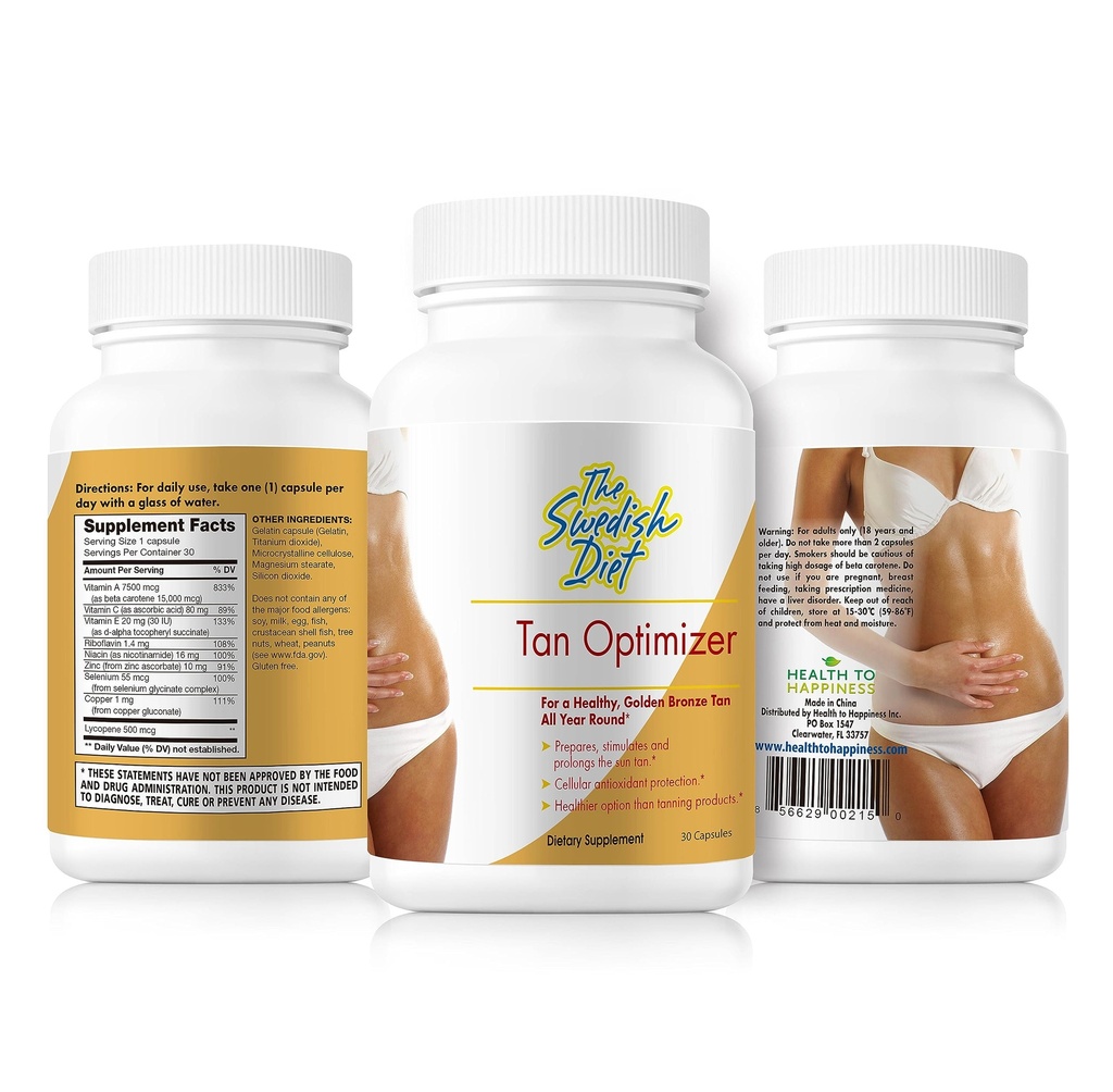 Tan Optimizer – Sugar-Free Tanning Pills ile 25.000 IU Vitamin A, Beta Carotene & Antioksis for Skin Health & Immune Support – 30 Capsules