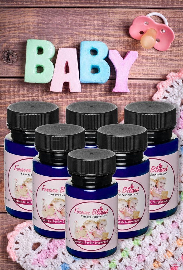 (6 ay Supply) Cassava Root - Fertness Supplement for Twins - Doğal bir Hamilelik için Vitamin -