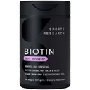 Sports Research® Biotin 5.00006 with Organic Coconut Oil - Biotin (Vitamin B7) for Health Skin and Hair Support* - for Women and Men - Vegan, Non-GMO, Gluten & Soy-Free - 120 Veggie Softgels