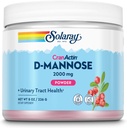 SOLARAY D-Mannose με CranActin Cranberry AF Extract Powder, 2000 mg, 400 mg Cranberry Extract, Υγιεινή υποστήριξη ουροφόρων οδών, οργανικές φυσικές γεύσεις, 30 υπηρεσίες, 8 oz