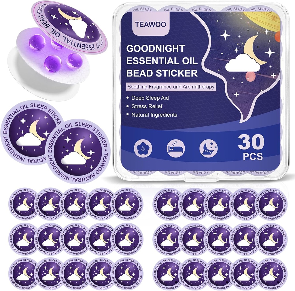 Sleep Patches για ενήλικες και παιδιά, Night Sleep Oil Bead Sleep Aid Patches (30 PCS, Serving Up to 120 Nights), Αναβαθμισμένη φόρμουλα γλυκών ονείρων με 100% φυσικά φυτικά συστατικά