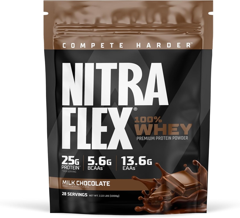 GAT SPORT Nitraflex Milk Chocolate Whey protein Toz, GLP1 Destek, BCAA'nın, EAAs, For Recovery, Men & Women, 2lbs