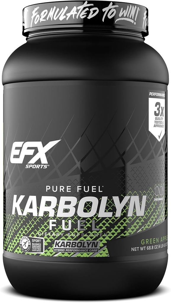 EFX Sports Karbolyn Yakıt | Hızlı Nisorbing Carbohidrat Toz | Carb Yük, Sustained Energy, Quick Recovery | Stimulant Free | 35 Hizmet (Green Apple)