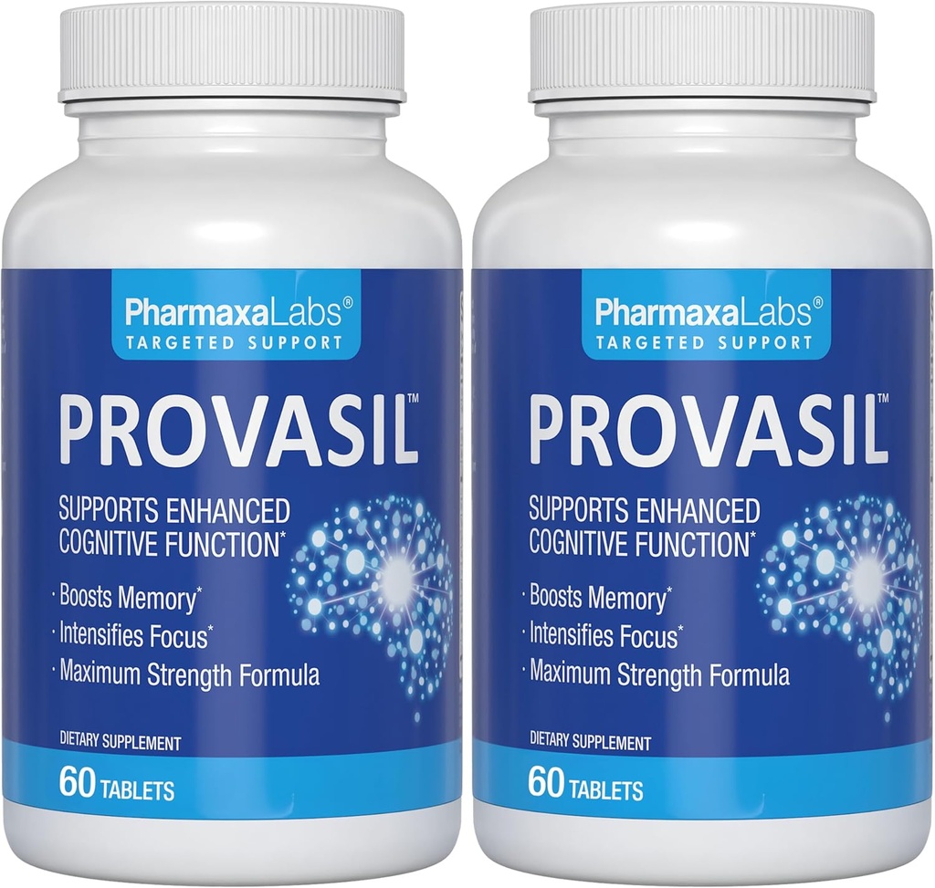Provasil Brain Supplement for Memory, Focus, Mood & Concentration | Ginko Leaf Flavonoids, Bacopa Monnieri & Biotin | Zihinsel Performansı Geliştirmek, Dikkat & Bilişsel Sağlık (Pazarlama 2)