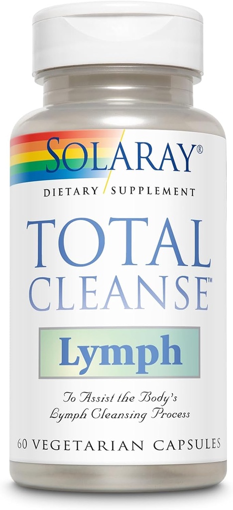 SOLARAY Total Cleanse Lymph - Herbal Wellness Kompleksi - Ginger Root, Echinacea, Yerba Mate, Burdock Root, Red Clover, Gotu Kola ve Horse Chestnut Supplement, 60-Day Garanti, 60 VegCaps, 30 Hizmet