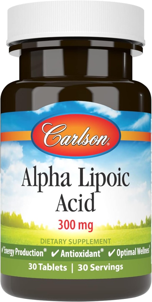 Carlson - Alpha Lipoic Acid, 300 mg, Enerji Üretimi, Universal Antioksi, 30 Tablet