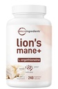 Mikro Malzemeler Lions Mane Supplement Capsules, L-Ergothioneine ile 240 Veggie Capsules, 4 Ay Supply | Beyin, Enerji ve Immune Health Support | Non-GMO