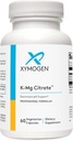 XYMOGEN K-Mg Citrate - Potasyum ve Magnezyum Citrate Supplement - Kidney Destek ve Sağlıklı Hücre Fonksiyonlu - Elektrolytes Supplement (60 Capsules)