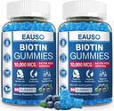 (2 Pack) Biotin Gummies 10.000 Live Hair, Skin & Nails for Yetişkinler - 120 Gummies Vitamin - Vegan, Non-GMO, Pectin-Based Hair Health Supplement