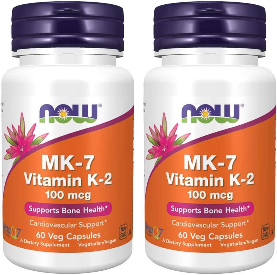 Şimdi Gıdalar K-2 (MK7) Veg Capsules, 100 mcg, 60 Kont, 2 Paket