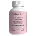 Kerotin Saç Büyüme Vitaminleri, Biotin Supplement, Duo Blocker, Collagen Stimulator, Saç Kayıp Desteği, Nail & Skin Care, Saw Palmetto, Vitamin D3 & More - 60 Pills (1 Ay Supply)