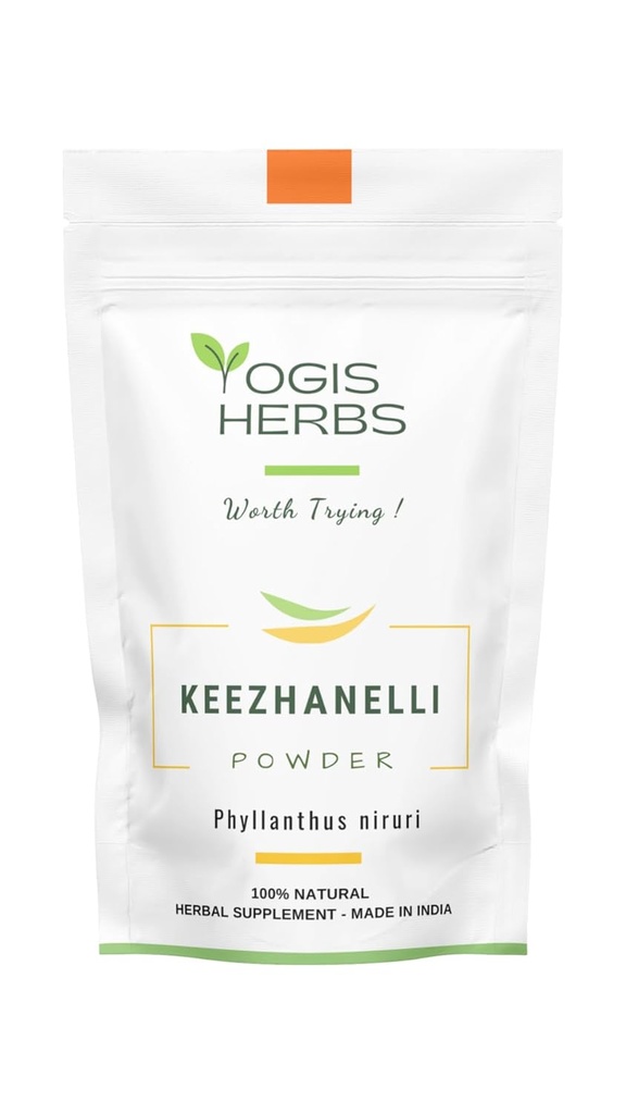 YOGIS HERBS Keezhanelli Powder (Phyllanthus Niruri) | Chanca Piedra Stone Breaker – Liver, Kidney & Gallbladder Support– Fresh & Pure Herbal Supplement (3.5 oz)