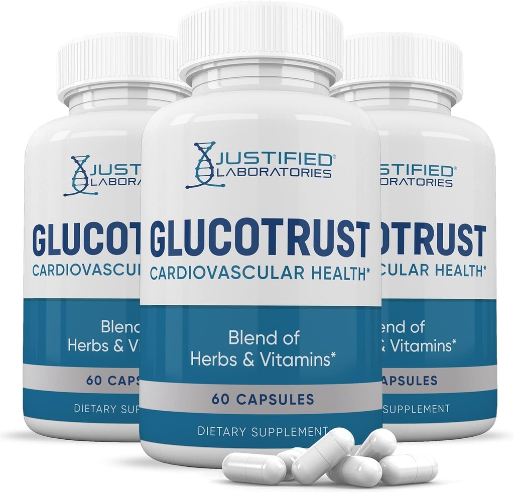 Justified Laboratories (3 Pack Glucotrust Advanced Formula Supplement Pills 180 Capsules