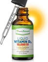 Power By Naturals Vitamin D3 Liquid Drops 10000 IU - High-Potency Vitamin D3 for Adult Bone Strength & Immune Support - Gluten-Free, Non-GMO, Sugar-Free - Vitamin - Orange Flavor, 1 f Oz (30 hizmet)