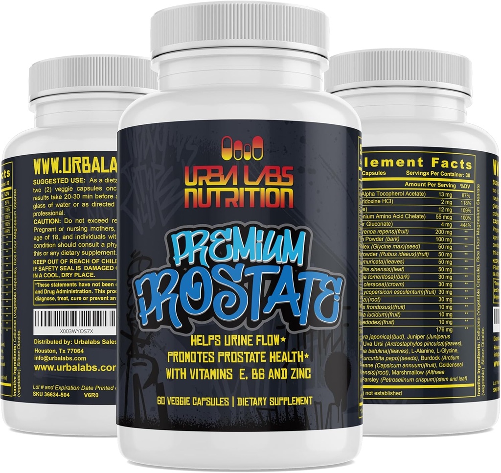 Urbalabs Premium Prostate Supplements Prostate Formula Saw Palmetto Natural Prostate Health, Prostate Inflammation Urinary Tract Support Pumpkin Tohum maksimum Güçlü Güç