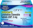 Ohm Children's Loratadine Antihistamine Chewable Tabletler - Dye Free, Grape Flavor, Non-Drowsy 24 Hour Relief, Antihistamine for Closed & Outdoor Allergies - 30 Tabletler