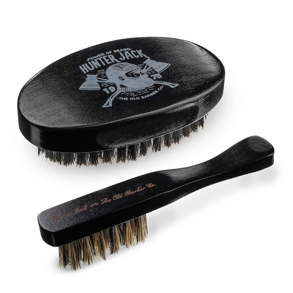 Βούρτσα για άνδρες - Φυσικό βραστό Bristle Brind Brush Kit - Βούρτσα για άνδρες - Premium Grooming Set by Hunter Jack