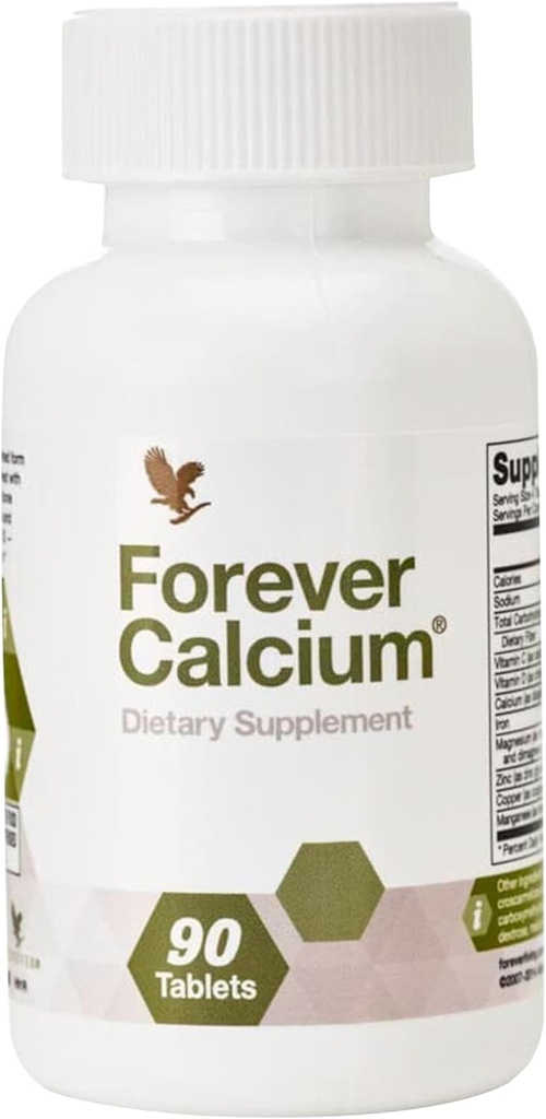 Forever Living - Forever Calcium® - Βέλτιστη υποστήριξη για την υγεία των οστών - Χωρίς γλουτένη - Di-Calcium Malate Blend, βιταμίνη D, μαγνήσιο, και ψευδάργυρο - 90 δισκία