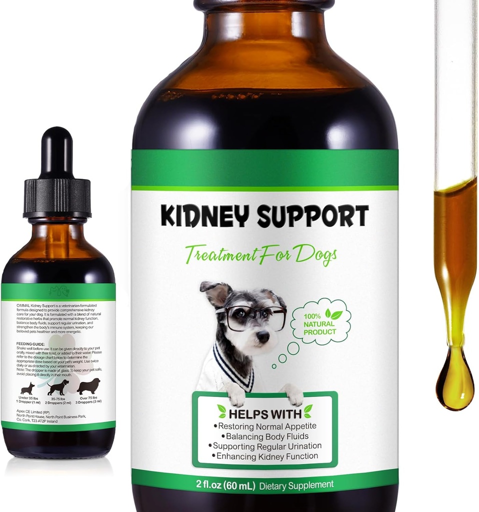 Kidney Köpeklere Destek, Kidney Herbal Supplement Drops, Köpeklerde Sağlıklı Çocuk Fonksiyonlar ve Urinary Tract Health In Dogs Restoring Normal Appetite 2 ozz