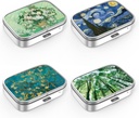 Pill Box 2 Karşılaştırmalı Tıp Pill Case,Portable Pill Box for Pocket or Purse Pill Box Dekoratif Metal Tıp Vitamini Organize Özel Hediye (4 Kazanan)