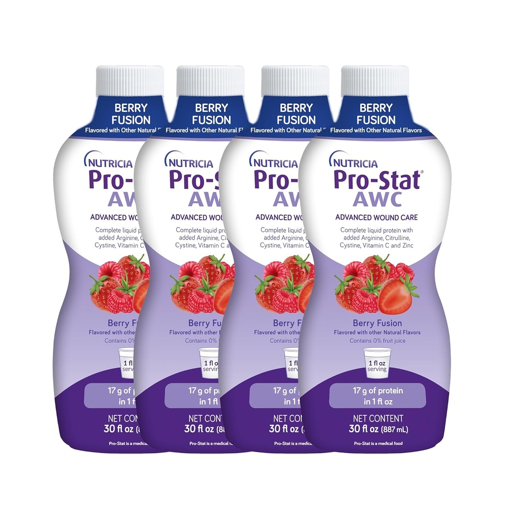 Pro-Stat Advanced Yara Bakımı (AWC), Yoğun Sıvı Protein Tıbbi Gıda - Berry Fusion Flavor, 30 Fl Oz şişe (Case of 4)