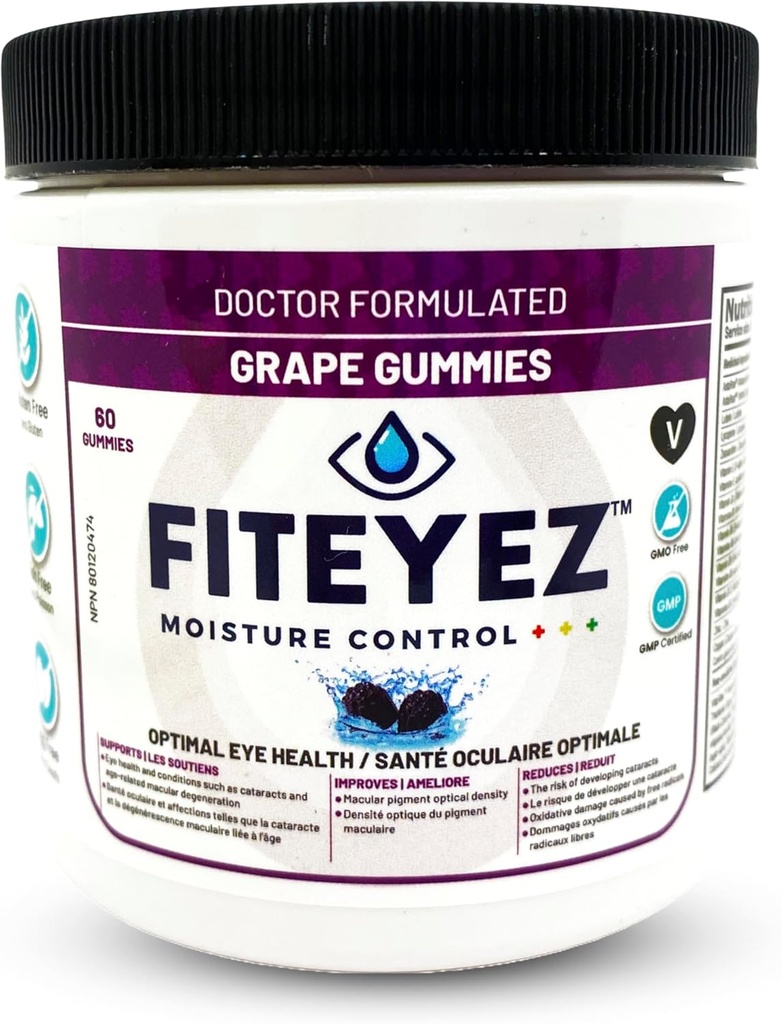 Eyes Vitamin Gummies - Astaxanthin, Lutein ve Zeaxanthin Supplements - 11 Essential Ocular Nutrients - Non-GMO & Gluten Free Supplement - Vitamin E, B1, B6, B9 & B12-60 Gummies
