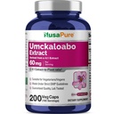 NusaPure Umckaloabo 4: 1 Extract, 60 mg Ισοδύναμο με 240 mg Veggie Caps 200 Count (Non-GMO, Vegan)