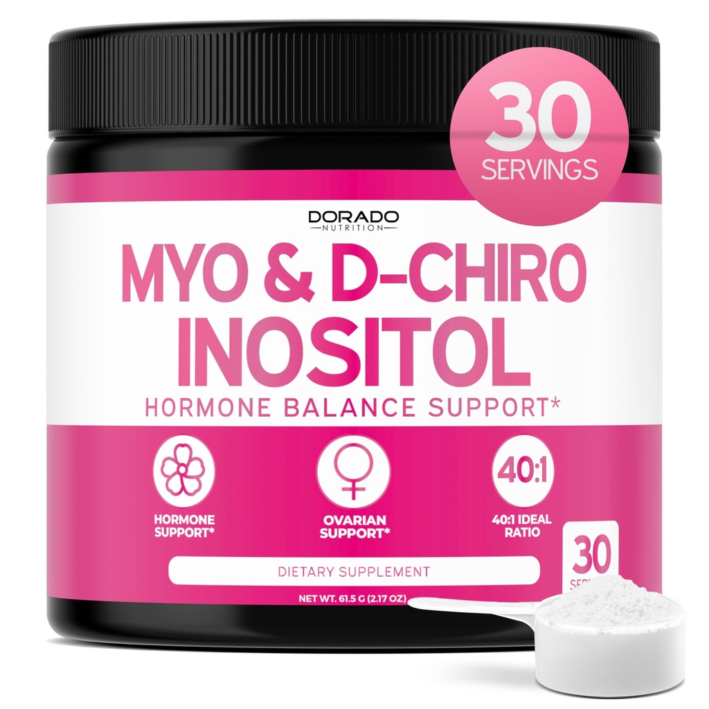 Myo-Inositol & D-Chiro Inositol Supplement Toz (2050mg Per İdeal 40:1 Myo Inositol,30 Day Supply) For Hormon Balance for Women & Ovarian Health - Third Party Tested, Vegan & ABD Made