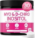 Myo-Inositol & D-Chiro Inositol Supplement Toz (2050mg Per İdeal 40:1 Myo Inositol,30 Day Supply) For Hormon Balance for Women & Ovarian Health - Third Party Tested, Vegan & ABD Made