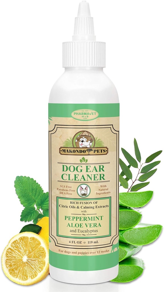 Köpek Kulakları Peppermint Aroma ile Daha Temiz Çözüm | Doğal Faydaları Köpek Kulakları Mitler Tedavisinde Removing Wax, Debris & Odor | Dog Ear Lavabo / Otic Cat Ear Clean Drops | Puppy Ear temizleyici