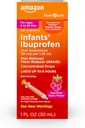   Basic Care Infants’ Ibuprofen Oral Suspension, 50 mg/1.25 mL, Berry Flavor Concentrated Drops, Dye-Free, 1 fl oz (Pack of 1)