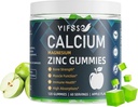 Kalsiyum çinko Gummies, D3 K2 vitamini ile 600 mg, 120 Gummies Plantive Sugar-Freedis Gummies High Abxia Complexdis Supplement 70+ Trace Minerals for Bone Strength, Vegan