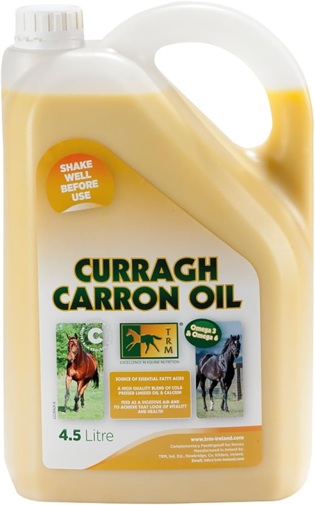 TRM Curragh Carron Flaxseed Oil Digestive Horse Supplement for a Shiny Coat 