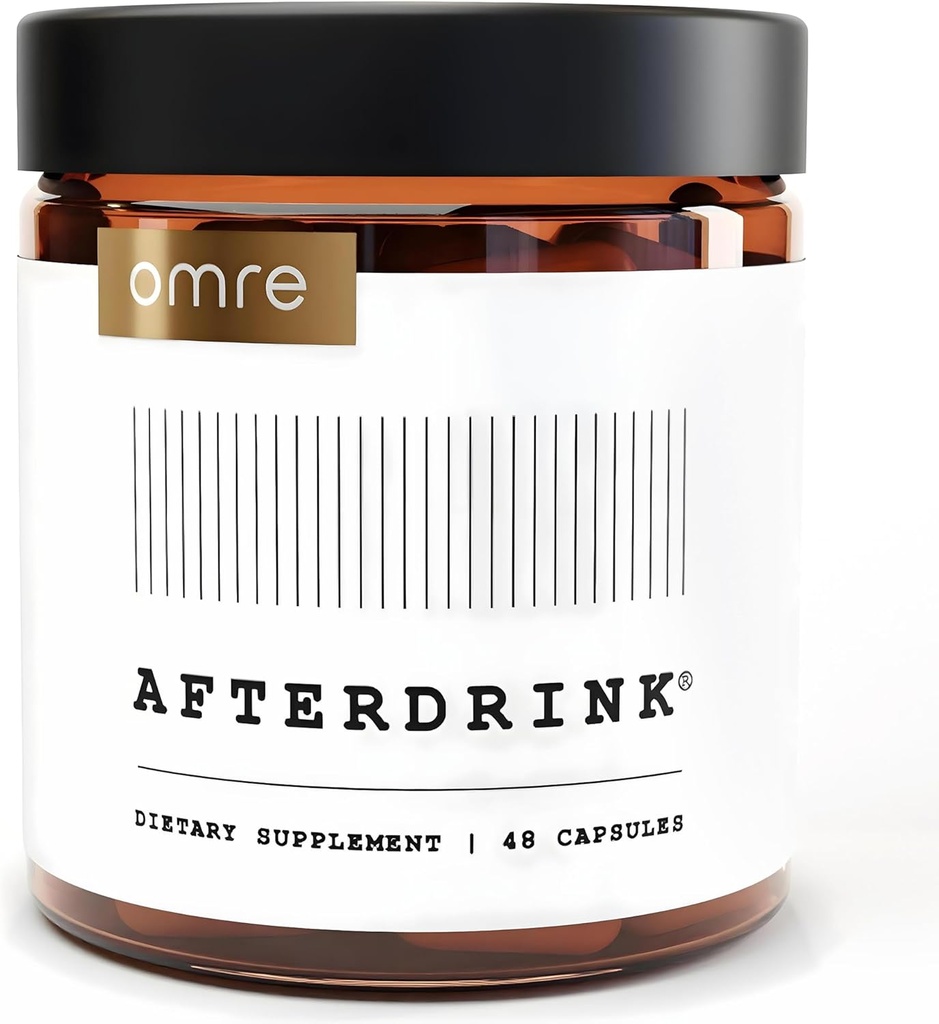 omre AfterDrink Restore Hipls with Milk Thistle, DHM, Vitamin B, Ginger & Herbal Extracts - Pre & Post συμπλήρωμα ποτού με Liver Support for Better Mornings - Made in USA (48 Caps)