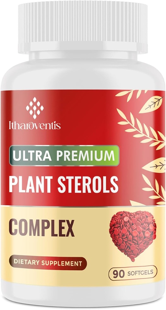Plant Sterols ile Cholesterol Supplements, Niacin, Red Yeast Rice, Bergamot, Omega-3 & Garlic - Advenced Abpole Formula - 90 Softgels
