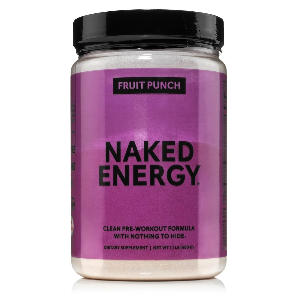 NAKED Meyve Zümrüt Enerji - Erkekler ve Kadınlar için Temiz Pre Workout Supplement, Vegan Dostu, Nodrew Sweeteners, Colors Or Flavors - 30 Servisler